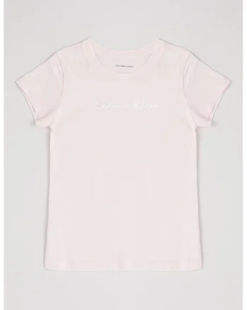 Tricou din bumbac organic cu imprimeu logo, Roz deschis