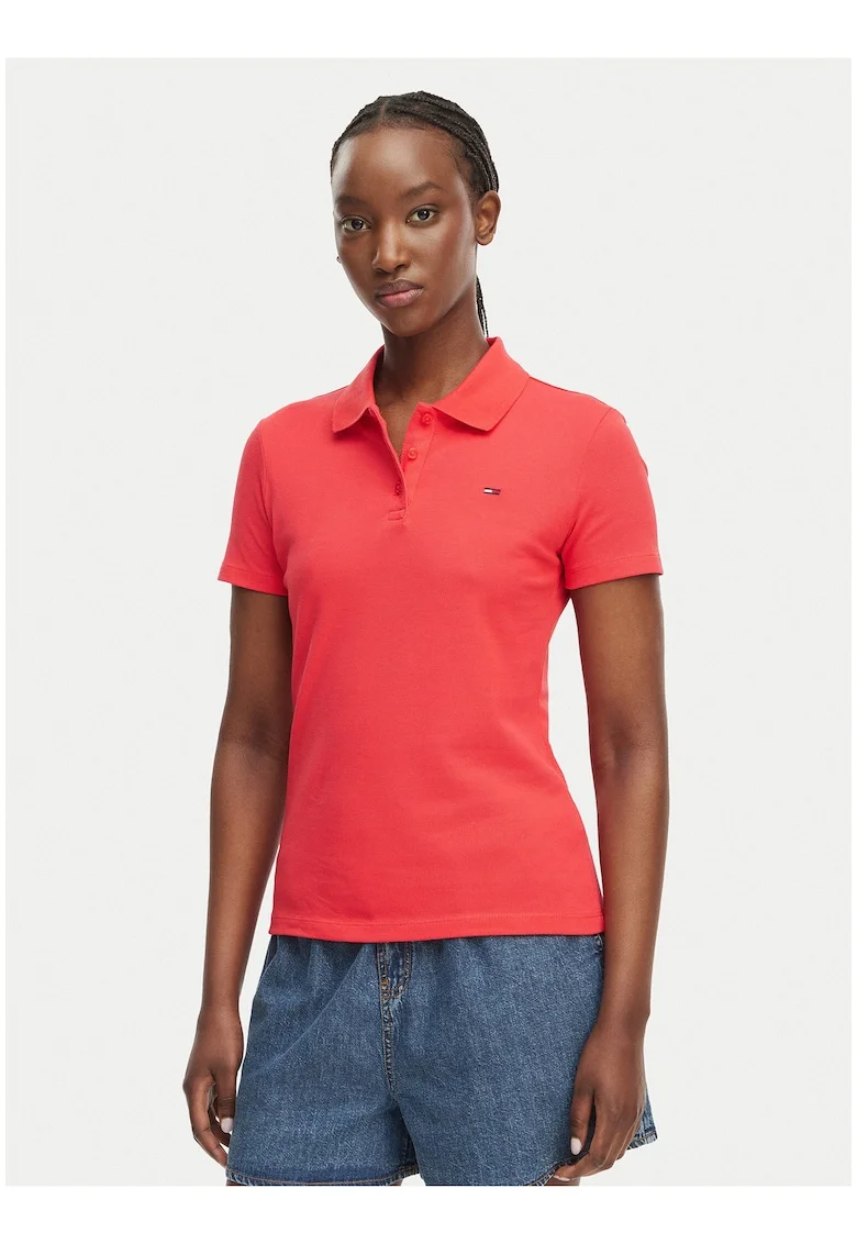Tricou polo cambrat, Rosu