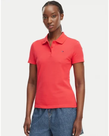 Tricou polo cambrat, Rosu