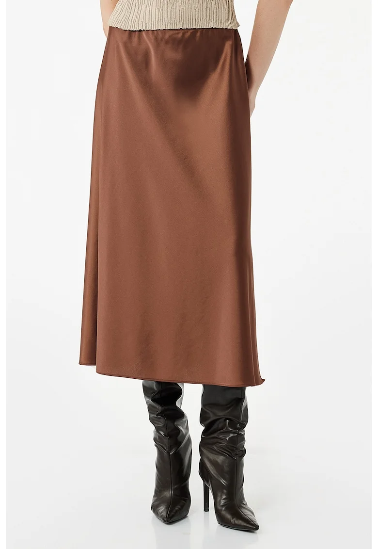 Fusta midi de satin, Maro scortisoara