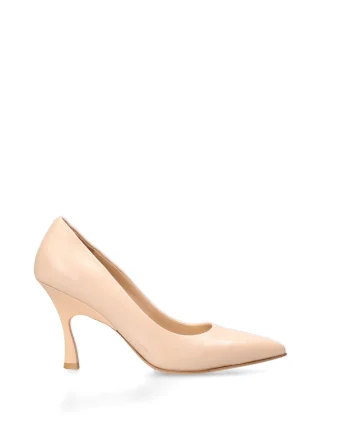 Pantofi de piele cu varf ascutit Lunaria Prime, Bej sampanie