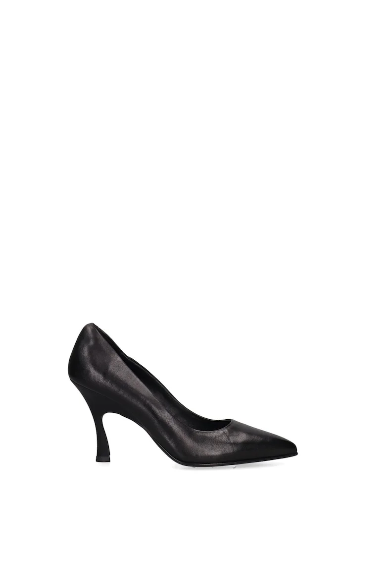 Pantofi de piele cu varf ascutit Lunaria Prime, Negru