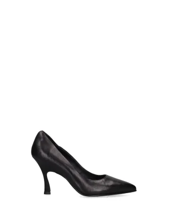 Pantofi de piele cu varf ascutit Lunaria Prime, Negru