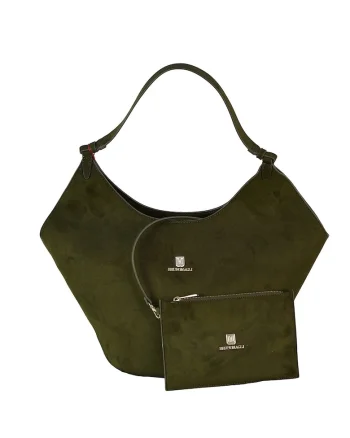 Geanta shopper cu etui Marina, Verde inchis