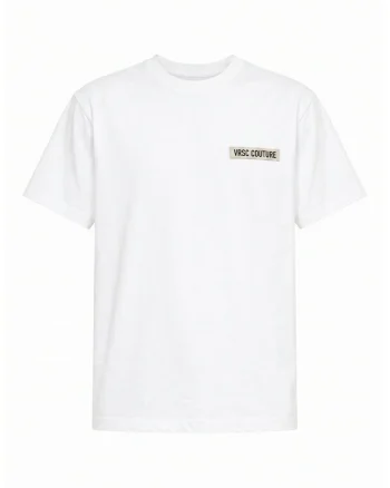 Tricou de bumbac cu decolteu la baza gatului, Alb