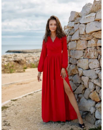 Rochie maxi cu croiala petrecuta Stela
