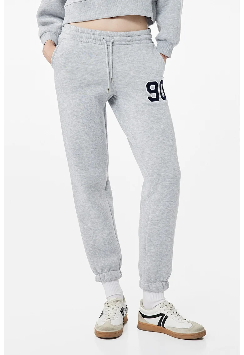 Pantaloni de trening cu doua buzunare, Gri deschis melange