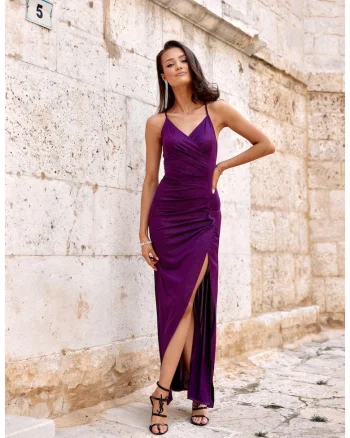 Rochie lunga cu slit lateral