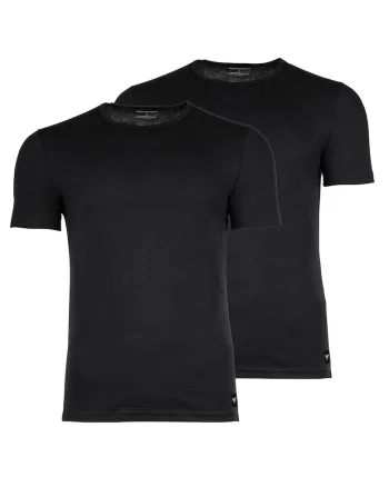 Set de tricouri regular fit, din amestec de bumbac, de casa- 2 piese, Negru
