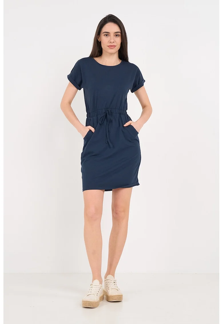 Rochie scurta cu buzunare laterale, Bleumarin
