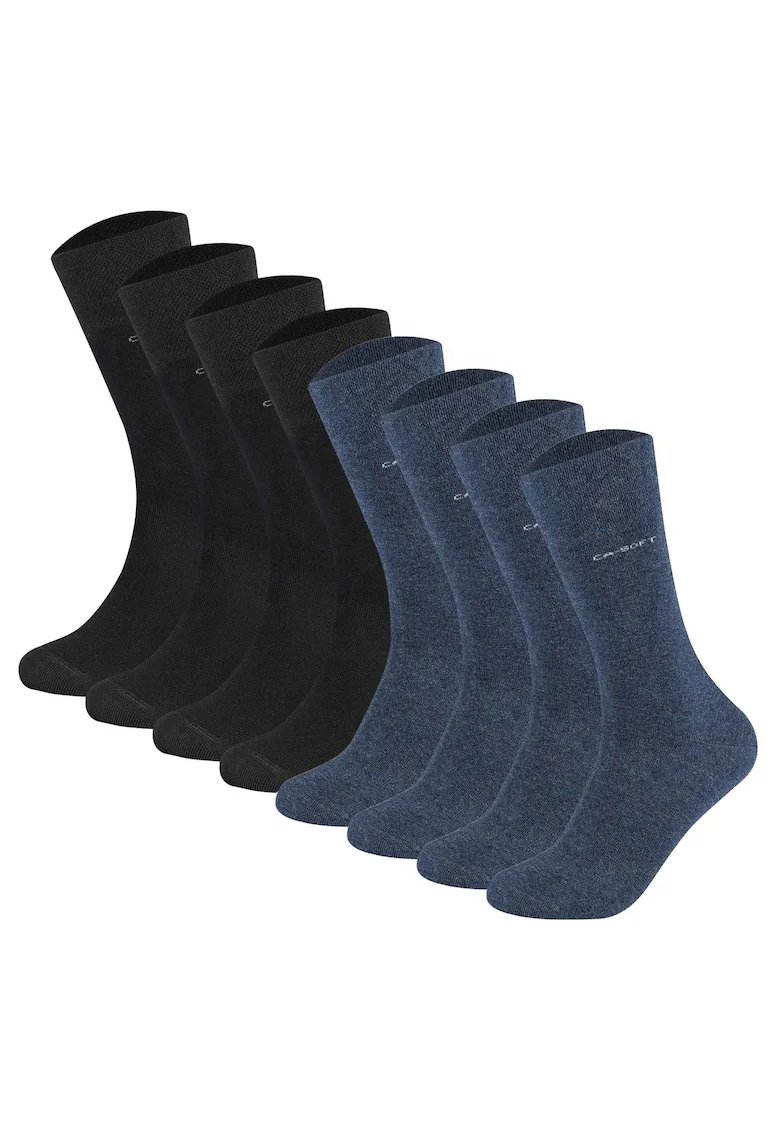 Set de sosete lungi unisex - 8 perechi, Negru/Albastru