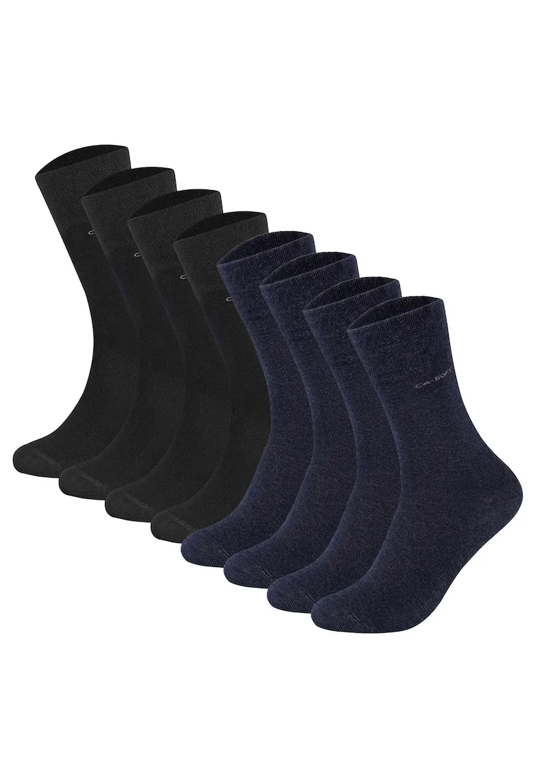 Set de sosete lungi unisex - 8 perechi, Negru/Albastru inchis