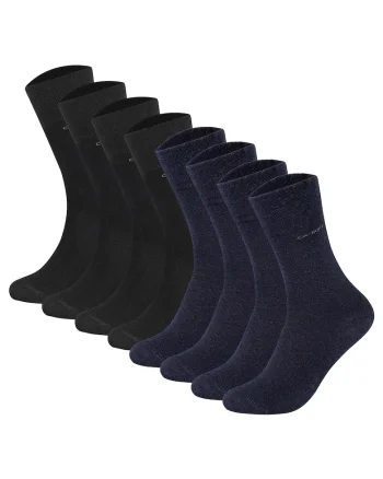 Set de sosete lungi unisex - 8 perechi, Negru/Albastru inchis