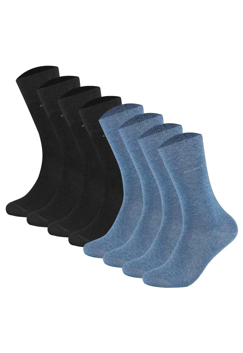 Set de sosete lungi unisex - 8 perechi, Negru/Albastru deschis