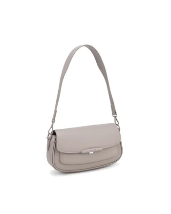 Geanta de umar cu clapa Lisandra Chic, Maro taupe deschis