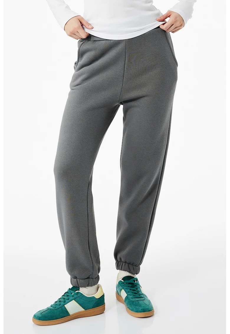 Pantaloni de trening cu talie inalta, Gri inchis