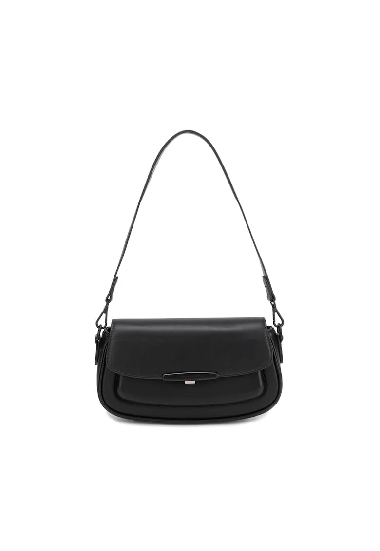 Geanta de umar cu clapa Lisandra Chic, Negru