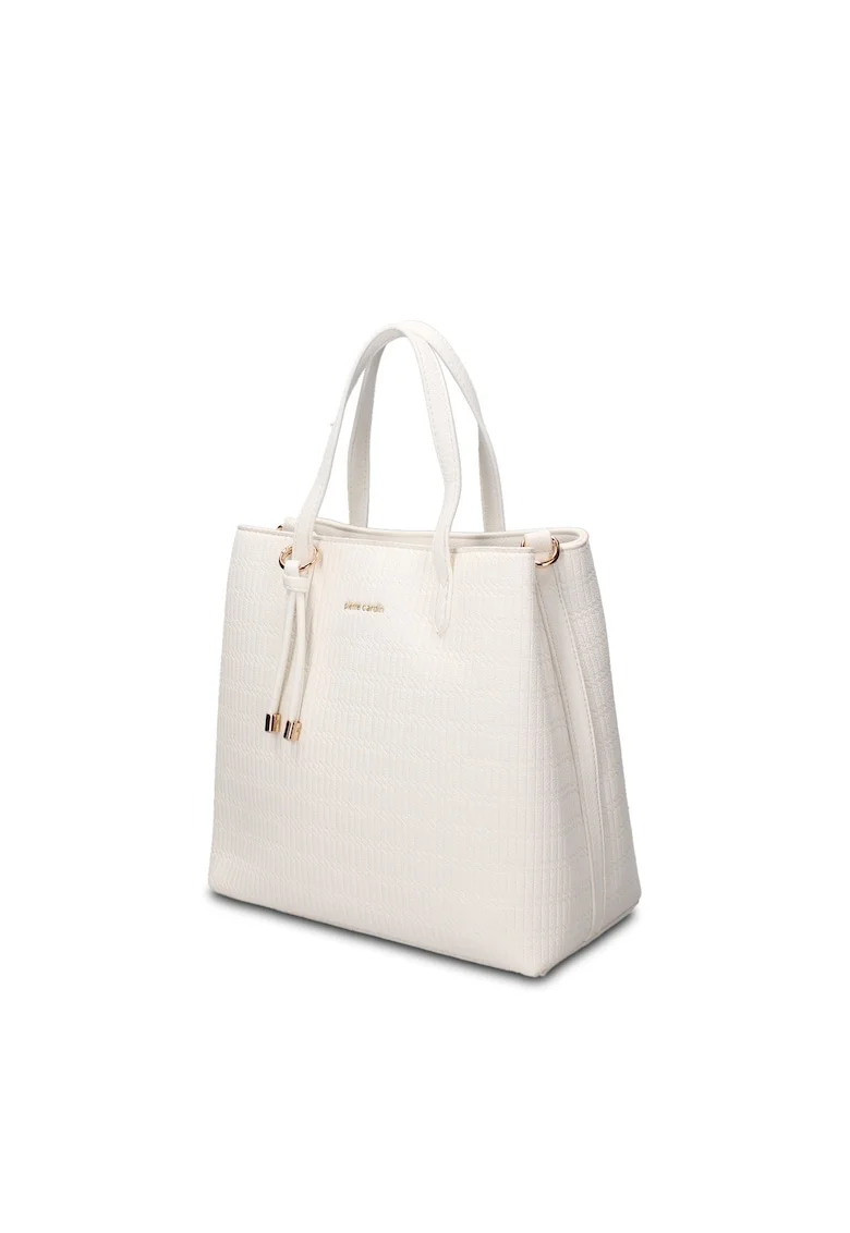 Geanta shopper din piele ecologica Oriana Chic, Alb