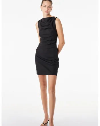 Rochie mini drapata, Negru