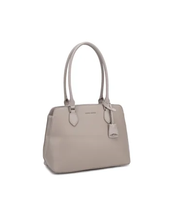 Geanta shopper din piele ecologica Elora, Maro taupe deschis