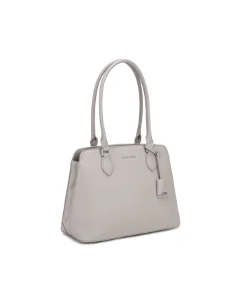 Geanta shopper din piele ecologica Elora, Gri