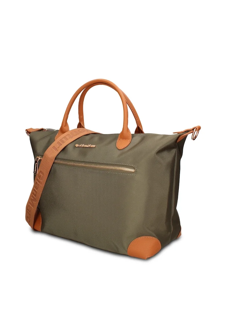 Geanta shopper din piele ecologica Elowen Prime, Verde