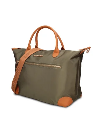 Geanta shopper din piele ecologica Elowen Prime, Verde