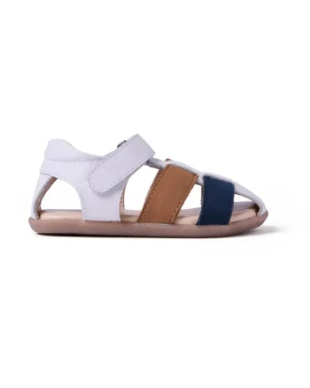 Sandale din piele cu inchidere velcro Morley, Alb