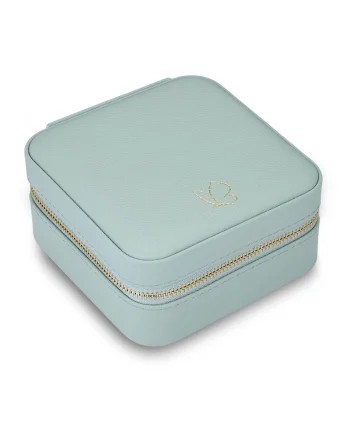 Cutie de bijuterie din piele ecologica, Turcoaz