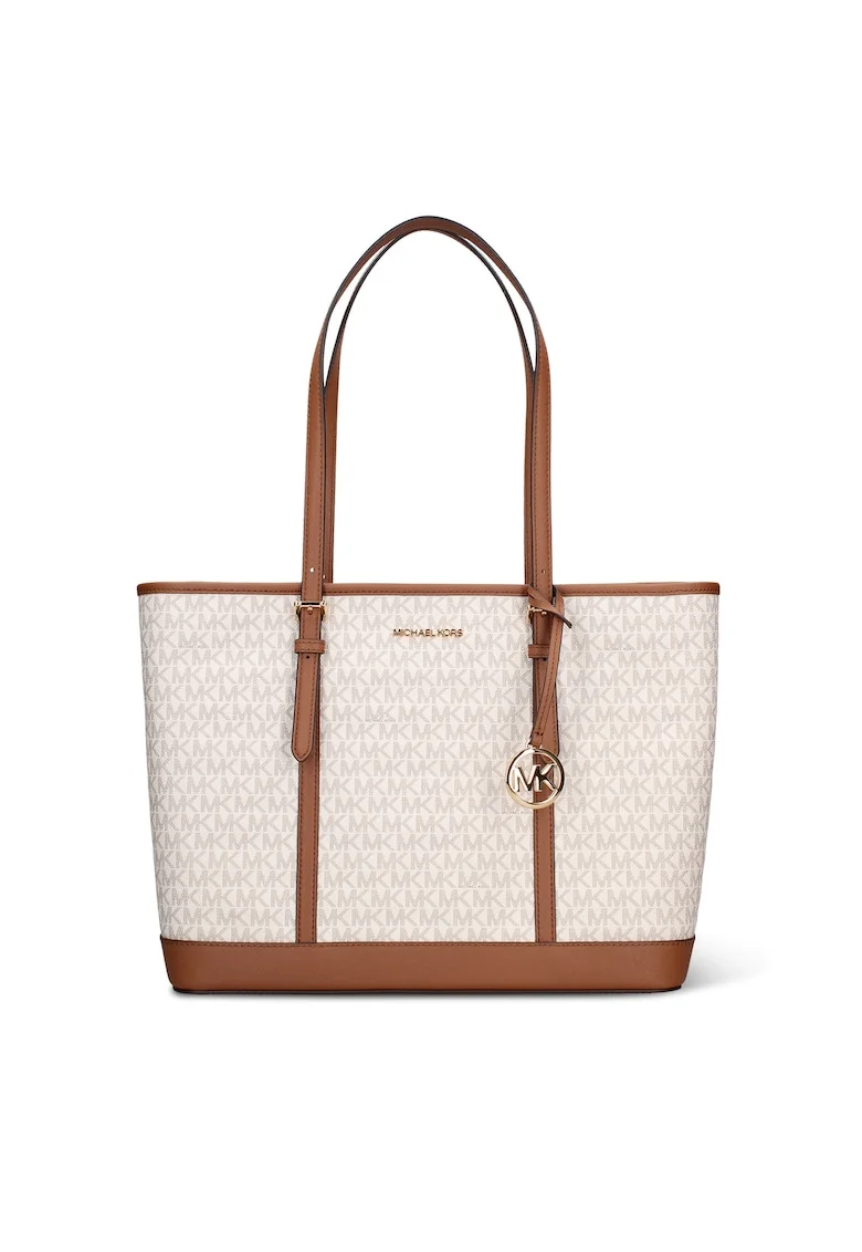 Geanta shopper cu monograma Celestia Nova, Alb