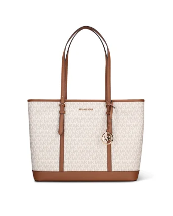 Geanta shopper cu monograma Celestia Nova, Alb