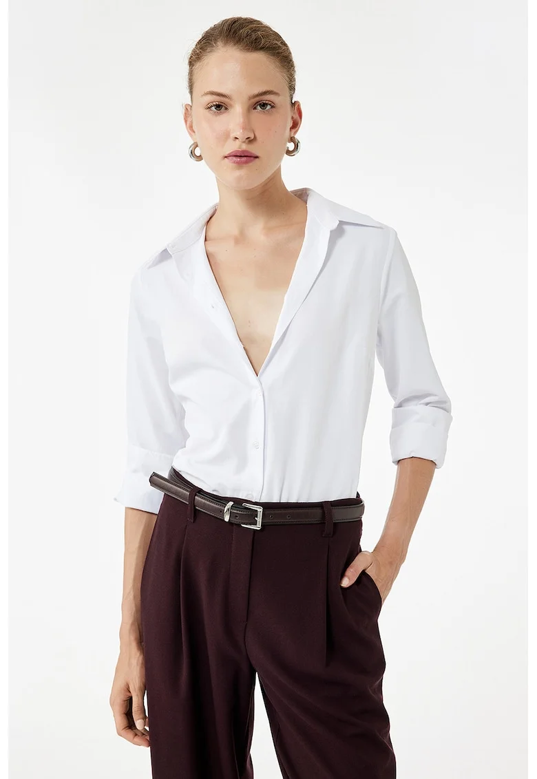 Camasa regular-fit uni, Alb optic