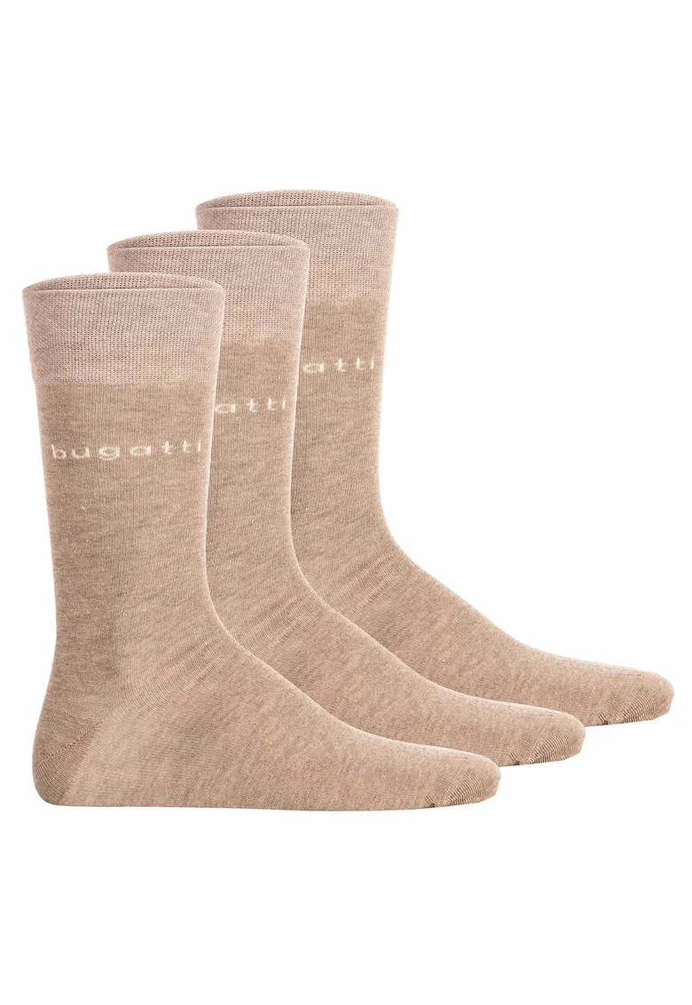Set de sosete lungi cu detalii logo - 3 perechi, Bej