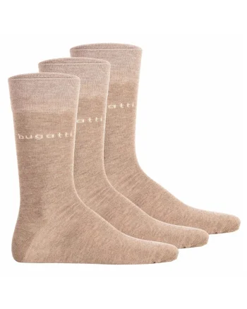 Set de sosete lungi cu detalii logo - 3 perechi, Bej