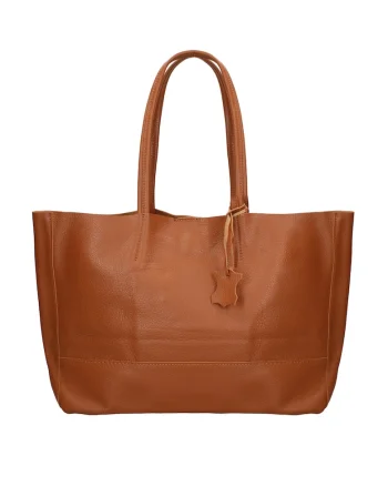 Geanta shopper de piele Ciel, Maro inchis