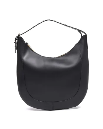 Geanta de piele cu bareta ajustabila, Negru