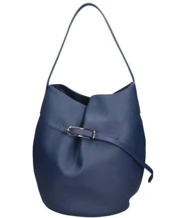 Geanta bucket de piele Edera Prime, Bleumarin