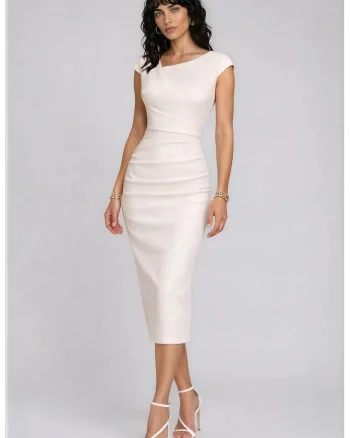Rochie midi cu croiala cambrata