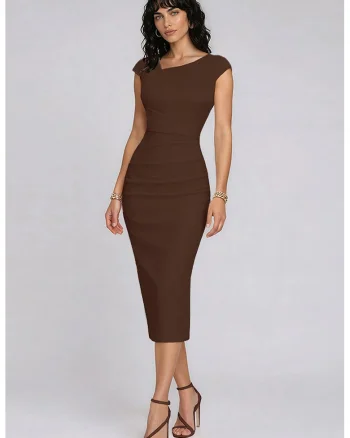 Rochie midi cu croiala cambrata