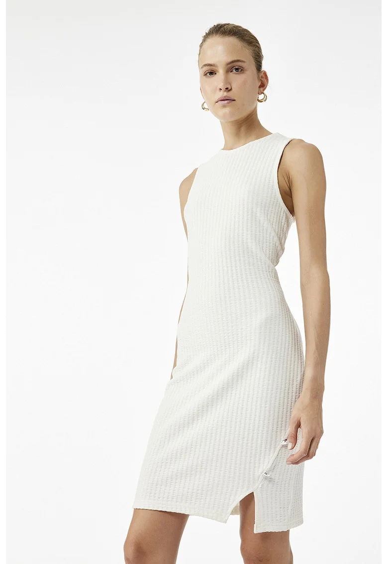 Rochie midi cambrata, Alb murdar