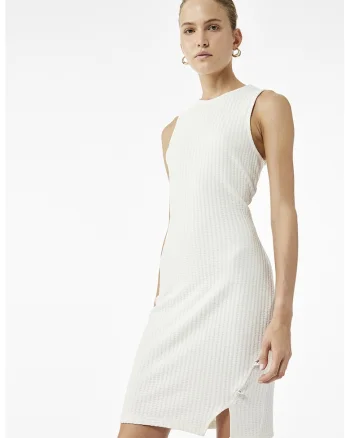Rochie midi cambrata, Alb murdar