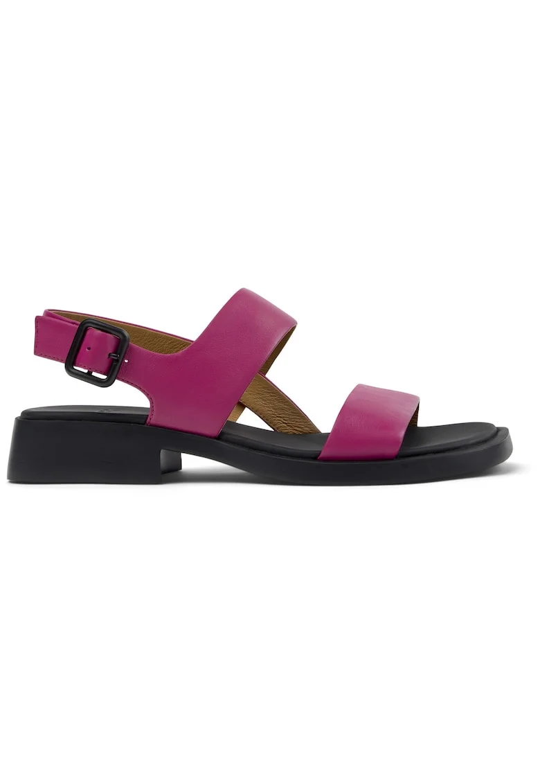 Sandale de piele cu toc masiv Dana, Fucsia