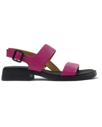 Sandale de piele cu toc masiv Dana, Fucsia