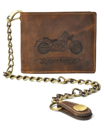 Portofel barbati piele naturala maro antichizat 12 x 10 cm (1796-Bike-25), Vintage,