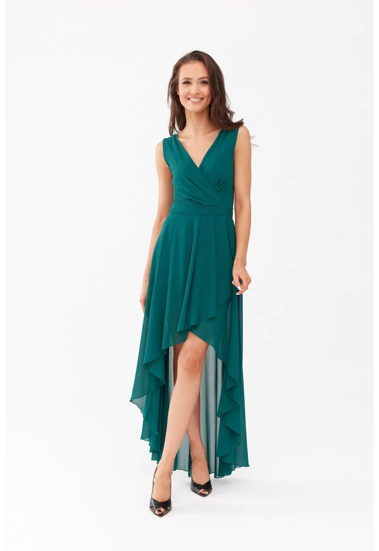 Rochie maxi asimetrica cu fermoar pe spate Nelly