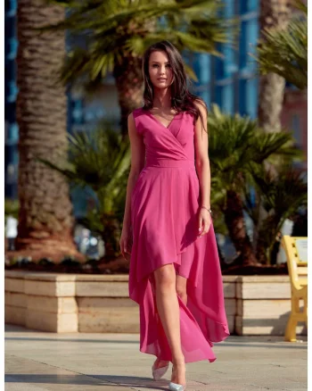 Rochie asimetrica fara maneci Nelly