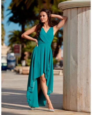 Rochie asimetrica uni Nelly cu fermoar pe spate