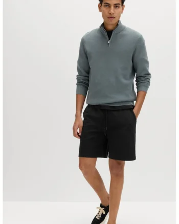 Bermude de trening relaxed fit, Negru