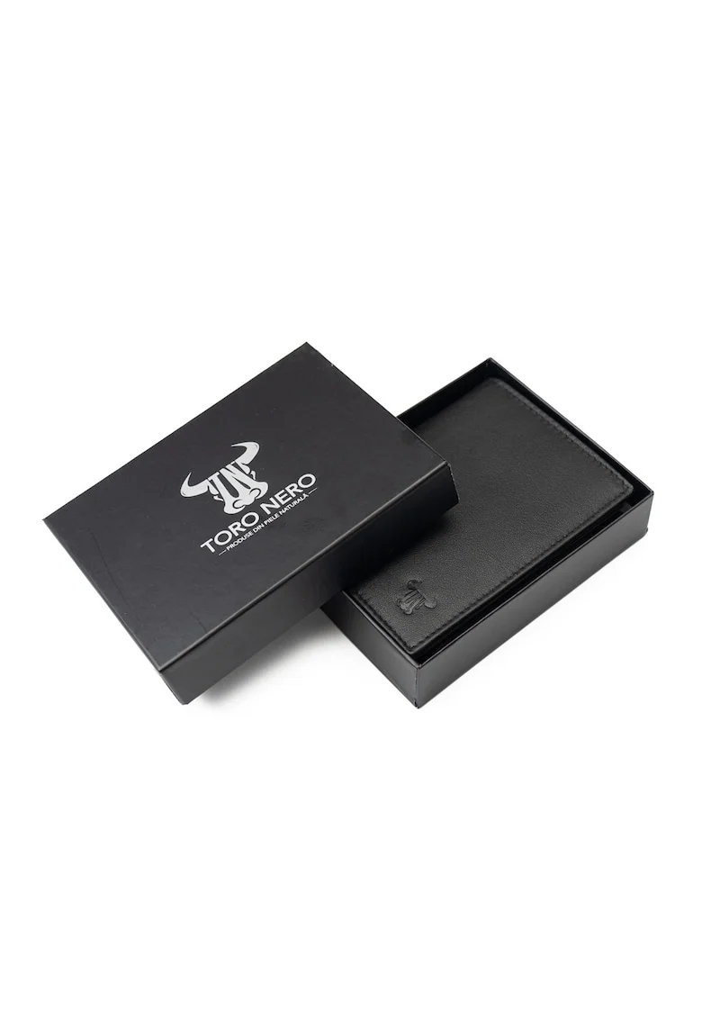 Portofel barbati din piele naturala negru Veres, protectie RFID