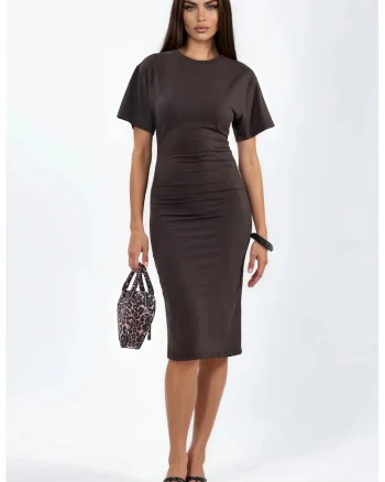 Rochie Mini Femei  Maro, Viscoza cu Elastan